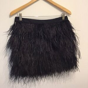 Juicy Couture Black Ostrich Feather Miniskirt size 4